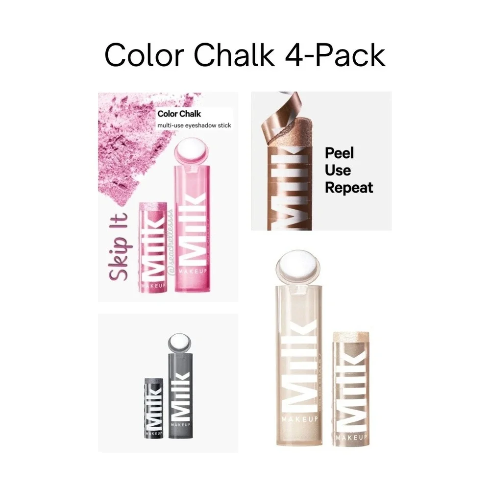 Milk Makeup Color Chalk 4-Pack Skateboard Trampoline Skip‎ It Hopscotch NEW